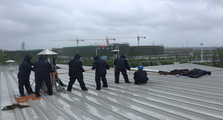 抗擊臺風“利奇馬”  齊心協(xié)力?！凹印眻@